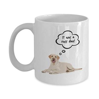 Imagem de Caneca de cachorro Labador - It Was a Ruff Dau - Caneca de café de 325 ml