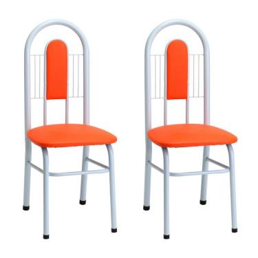 Imagem de Conjunto com 2 Cadeiras Emma Laranja e Branco