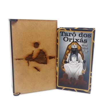 Imagem de Kit Baralho Tarô dos Orixás C/ Porta Taro Madeira Clássica