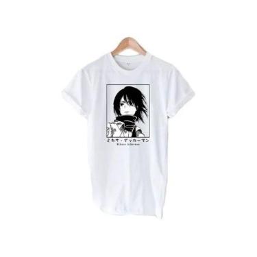 Imagem de Camiseta Masculina Com Estampa Mikasa Ackerman Attack On Titan Mangá -