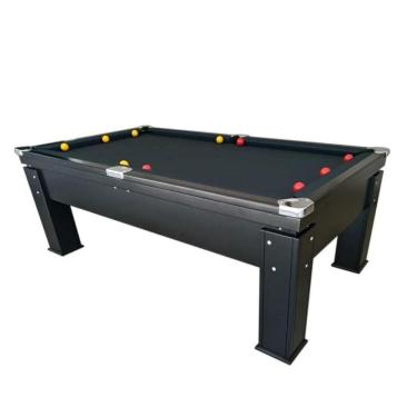 Imagem de Mesa Bilhar Sinuca Gaveta Caçapa 2,23x1,25m Preta Pano Preto
