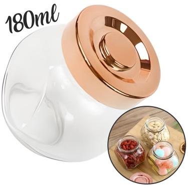 Imagem de Porta Tempero Rose Gold Frasco de Vidro Tampa Rosca / Porta Condimentos 180ml