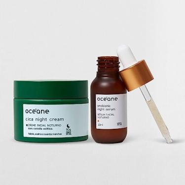 Imagem de Kit Tratamento Noturno - Sérum Facial de Probioticos + Creme Facial Noturno de Cica (2 Produtos)