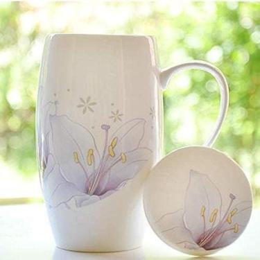 Imagem de HUSANDEG Caneca Boutique Hotel Cafeteria Luxuosa 9 Cores Opcional 700ML Caneca De Alta Capacidade Com Tampa Simples Bone China Copo Bebedor Criativo Copo Escritório Feminino Cerâmico