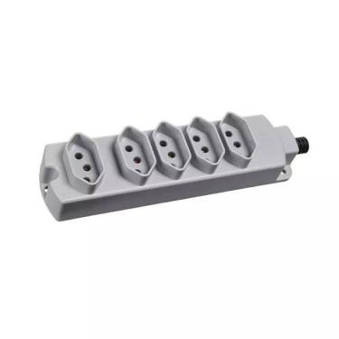 Imagem de Régua Tomada 5 Postos 2p+t 20a Cinza Claro Margirius