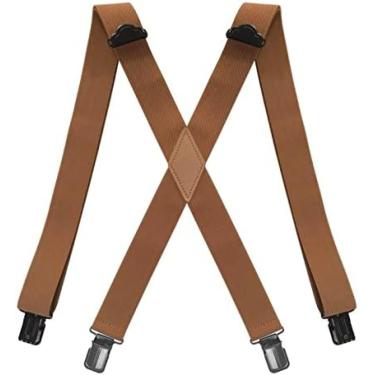 Imagem de Suspensório Suspensório Adulto Masculino Suspensório Masculino Suspensório Largo 4 Clipes Alças Elásticas Suspensórios De Trabalho Tipo X Alça Ajustável Jockstrap Masculino,Camelo,YUYANAIAI