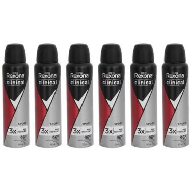 Imagem de Kit Desodorante Antitranspirante Aerossol Rexona - Sport Masculino 6 U