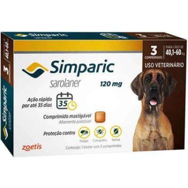 Imagem de Antipulgas Simparic 120 Mg Para Cães 40,1 A 60 Kg 3 Comprimidos - Zoet