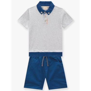 Imagem de Infantil - Conjunto Menino Camisa Polo + Bermuda Milon Mescla  menino