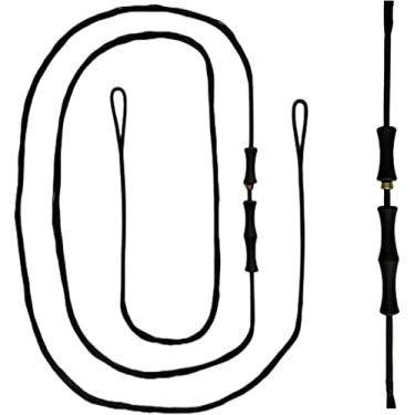 Imagem de DEERACE Conjunto tradicional de corda de arco recurvo e protetor de dedo de corda de arco Dacron com protetores de dedo (AMO 172,7 cm (comprimento real 162,6 cm), 12 fios (recomendado para até 18,1 kg))