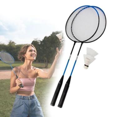 Imagem de Kit Badminton 5 Peças 2 Raquetes 2 Petecas 1 Bolsas Esporte