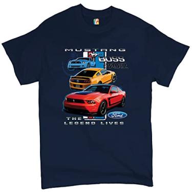 Imagem de Camiseta Ford Mustang The Legend Lives licenciada com design Ford, Azul-marinho, P