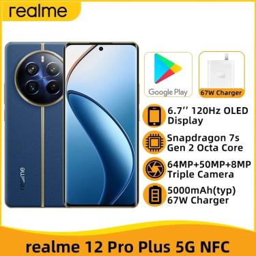Imagem de Realme-12 Pro Plus Smartphone  Rom Global  Snapdragon 7s  Gen 2 Octa Core  5G  Tela de 6 7 "  Câmera