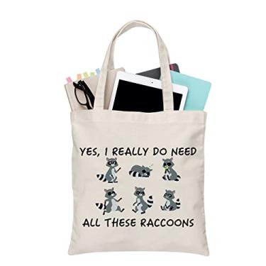 Imagem de BDPWSS Bolsa de guaxinim divertida presente para amantes de guaxinins Yes I Really Do Need All These Guaxinins Cute Guaxinim Presente para amantes de animais, Need All Raccoon Tg, Large, Portátil
