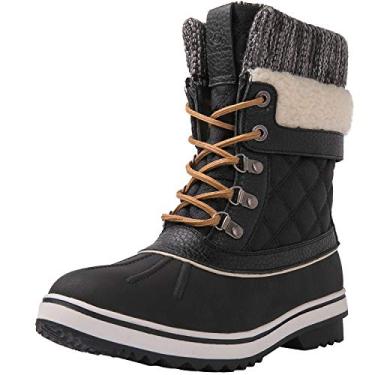 Imagem de GLOBALWIN Botas de Neve Femininas Impermeáveis Inverno, 1910black, 7