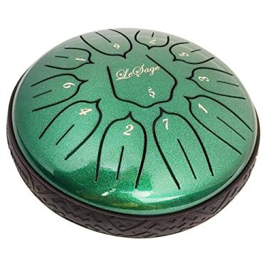 Imagem de LeSage Tambor de língua de aço de chuva para fora 15,2 cm 11 notas meditação handpan relaxamento som instrumento de cura presentes de ioga