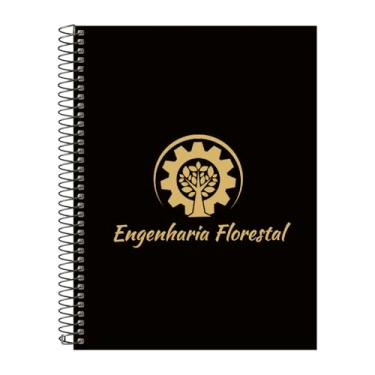 Imagem de Caderno Universitário Espiral 20 Matérias Profissões Engenharia Florestal (Preto e Gold)