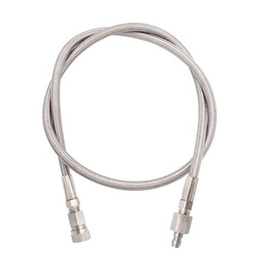 Imagem de Mangueira de enchimento de bomba de ar PCP Airball Airsoft aço inoxidável de alta pressão de 91 cm com encaixe rápido macho e fêmea, adequado para compressor para os tanques de ar
