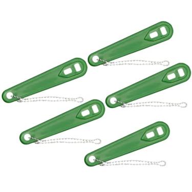 Imagem de Sandhill Tools Chave de cilindro de oxigênio de plástico verde resistente com corrente (pacote com 5)