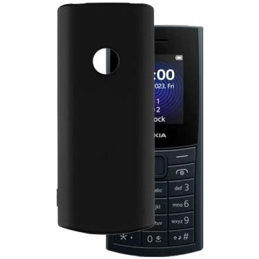 Imagem de MILEGOO Capa de telefone ultrafina para Nokia 110 4G 2023, pudim de gel de silicone macio para Nokia 110 4G 2023 4.6 cm (preto)
