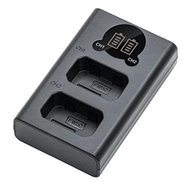 Imagem de Kimaru NP-FW50 Battery Charger, Double Slot NP-FW50 Charger for Sony BC-TRW Charger, ZV-E10, Alpha A6000 A6300 A6400 A6500 A5000 A5100 A7 A7II A7R A7RII A7S A7SII RX10 II III Cameras.