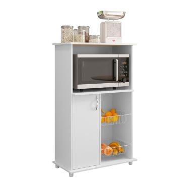 Imagem de Balcão com Fruteira 1 Porta 2 Cestos Notável NT 3075 Marrom Branco