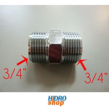 Imagem de Niple 3/4" MxM Latão Cromado - 0200551