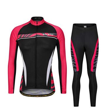 Imagem de Camisetas femininas de ciclismo - roupas de ciclismo femininas, proteção solar, respirável, secagem rápida, vermelho + preto-2, G