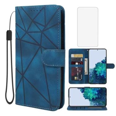 Imagem de Wanyuexes Capa para Galaxy S22 5G, capa carteira para Samsung S22 SM-S901U com protetor de tela de vidro temperado, toque de pele PU flip suporte para cartão de crédito capa de telefone para Samsung