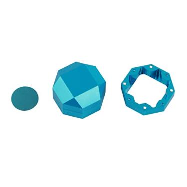 Imagem de Suporte de giz para piscina de sinuca, portátil e de alumínio, ponta de taco de bilhar, giz para piscina de bilhar, caixa de giz fechada, octógono, três camadas, capa de (Blue)