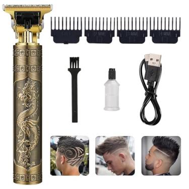 Imagem de Aparador de Cabelo para Homens, Cortador de Cabelo Sem Fio, Aparador de Barba e Máquina de Barbear com Lâmina em T, Cortador de Cabelo com Espaçamento Zero, Kit de Corte e Cuidados com Pentes Guia e Conjunto de Ferramentas para Orelhas (Dragão)