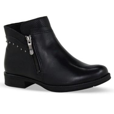 Imagem de Bota Fem Bottero Couro Atanado Cano Baixo Preto 361701-9