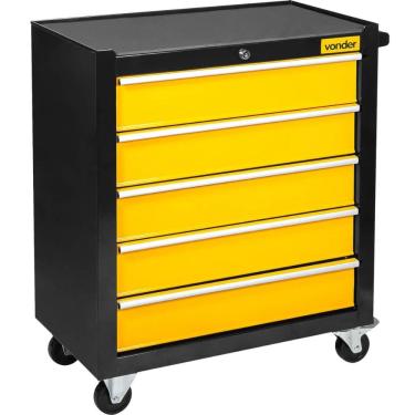 Imagem de Carro para Ferramentas com 5 Gavetas Vonder 62x33x75cm Freio Alça Rodízios