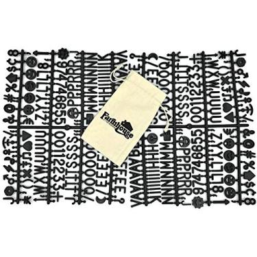 Imagem de Conjunto de letras para quadros de letras de feltro trocável, 1 polegada 340 personagens (inclui letras, símbolos/emojis, números, perfuração) e bolsa de armazenamento de estopa (ouro), Preto