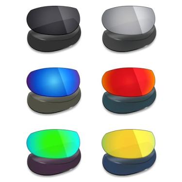 Imagem de Mryok 6 pares de lentes polarizadas de substituição para óculos de sol Smith Toaster - preto furtivo/vermelho fogo/azul gelo/titânio prateado/verde esmeralda/ouro 24K