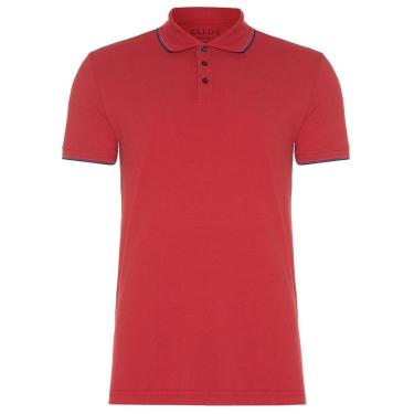Imagem de Polo Ellus Masculina Piquet Tipped Collar Vermelho Mescla-Masculino