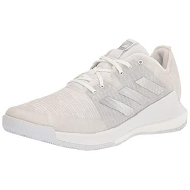 Imagem de adidas Crazyflight Tênis feminino de vôlei médio, Branco/Prata Metálico/Branco, 39
