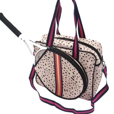 Imagem de Raqueteira Bolsa Neoprene Feminina Oncinha Beach Tennis Padel