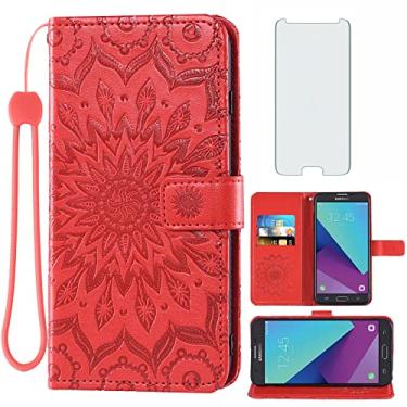 Imagem de Capa de telefone para Samsung Galaxy J7 Prime 2017 J 7 Skypro Sky Pro J7V V S727VL carteira com protetor de tela de vidro temperado capa flip fina suporte para cartão celular Glaxay Halo 7J Perx