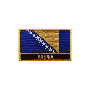 Imagem de Ruoming 1 PÇ Patch de bandeira da Bósnia e Herzegovina bordado com ferro ou costurado, tático, militar, nacional da Bósnia e Herzegovina