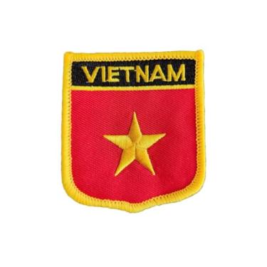 Imagem de Ruoming 1 PÇ Patch de bandeira do Vietnã bordado ou costurado em bordado tático militar nacional do Vietnã