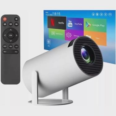 Imagem de Projetor de Imagem Portátil HY400 - Full HD 4K 1080P, Wi-Fi Dual Band, Espelhamento de Tela, HDMI, Bluetooth, Projeção até 120 Polegadas, 180° Girável, Autofoco, Auto Correção Exclusividade