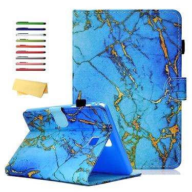 Imagem de UUcovers Capa para tablet Samsung Galaxy Tab A de 2015 polegadas SM-T350/T355/P350/P355, com porta-lápis e bolsos para cartão [despertar/hibernar automaticamente], capa magnética inteligente de couro