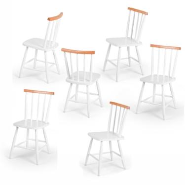 Imagem de Kit 6 Cadeiras Colonial Clássica Madeira Maciça Brancas