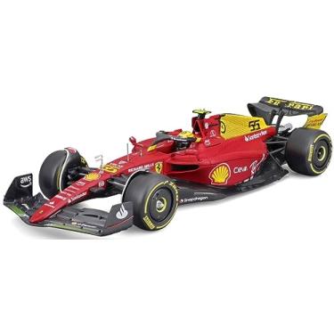 Imagem de Bburago 1:24 Scale Diecast Model Grand Prix Car Compatible with Ferrari F1-75 Carlos Sainz (75th Anniverary Livery Italian GP 2022) in Red/Yellow