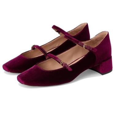 Imagem de Cole Haan Sapato feminino Paxton Maryjane, Veludo cereja preta, 36