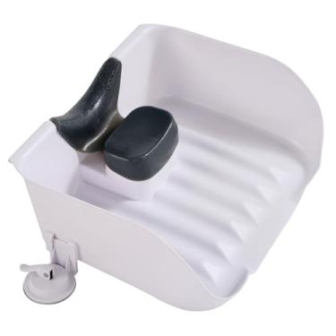 Imagem de Lavatório de xampu portátil para crianças, bebês, crianças, bandeja de lavagem de cabelo sem rasgos em casa (branco)