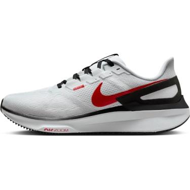 Imagem de Nike Structure 25 Tênis de corrida masculino (DJ7883-106, branco/preto/cinza claro/cinza claro), Branco Vermelho Fogo Preto Lt Smoke, 40