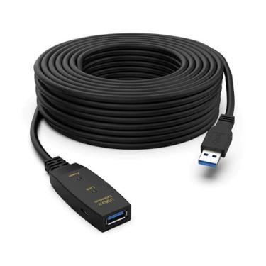 Imagem de Cabo Extensor Repetidor USB 3.0 Ativo 10m 10 Metros Reforçado Macho Fe