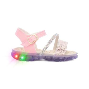 Imagem de Sandalia Papete Infantil Feminino com LED Menina My Funfy Kids 2303A (Rosa, BR, Criança de 1 a 3 anos, Numérico, 19)